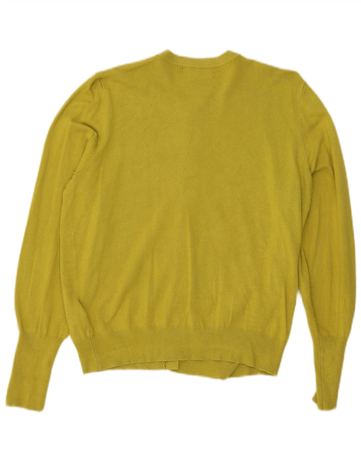 Maglione cardigan corto da donna Marks & Spencer UK 14 Viscosa giallo medio