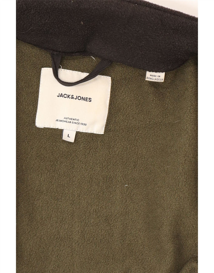 Giacca in pile da uomo Jack & Jones UK 40 Large Green Colourblock
