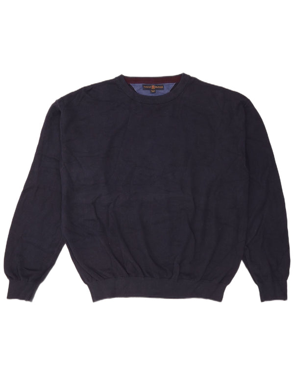 Maglione maglione girocollo da uomo Tommy Hilfiger 2XL cotone blu navy
