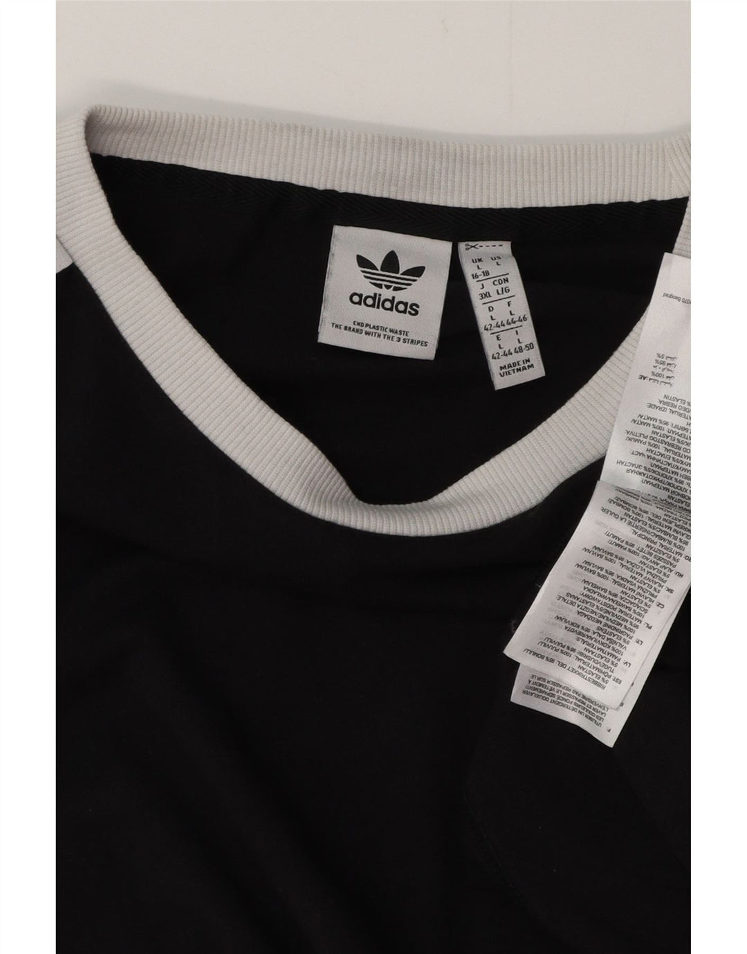 T-shirt ADIDAS da donna Top UK 16/18 grande cotone nero