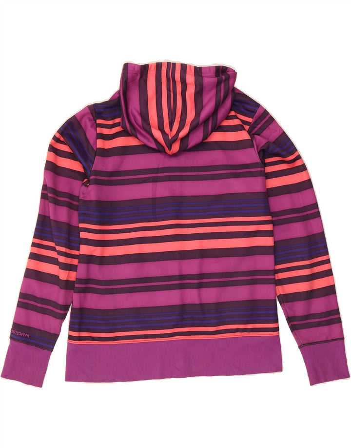 UNDER ARMOUR Womens Zip Hoodie Sweater UK 16 Large Multicoloured Striped Vintage Under Armour and Second-Hand Under Armour from Messina Hembry 