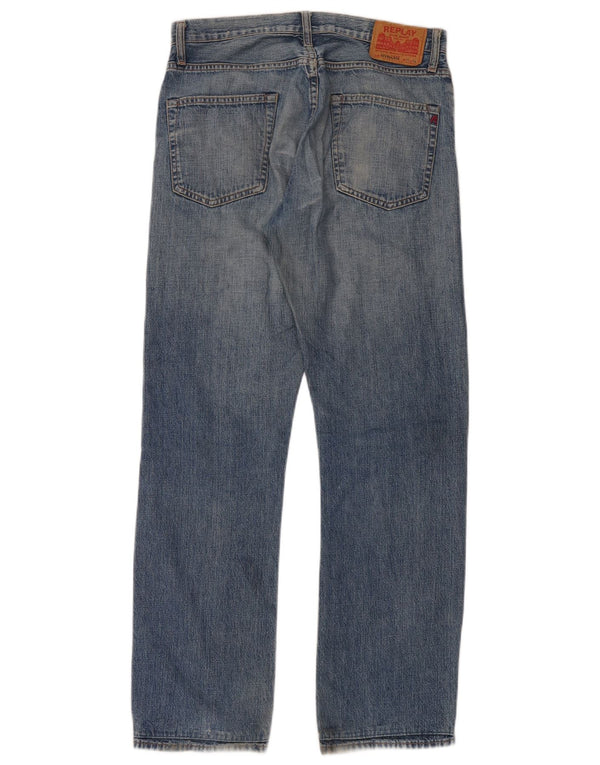 Jeans dritti da uomo Replay W31 L34 cotone blu