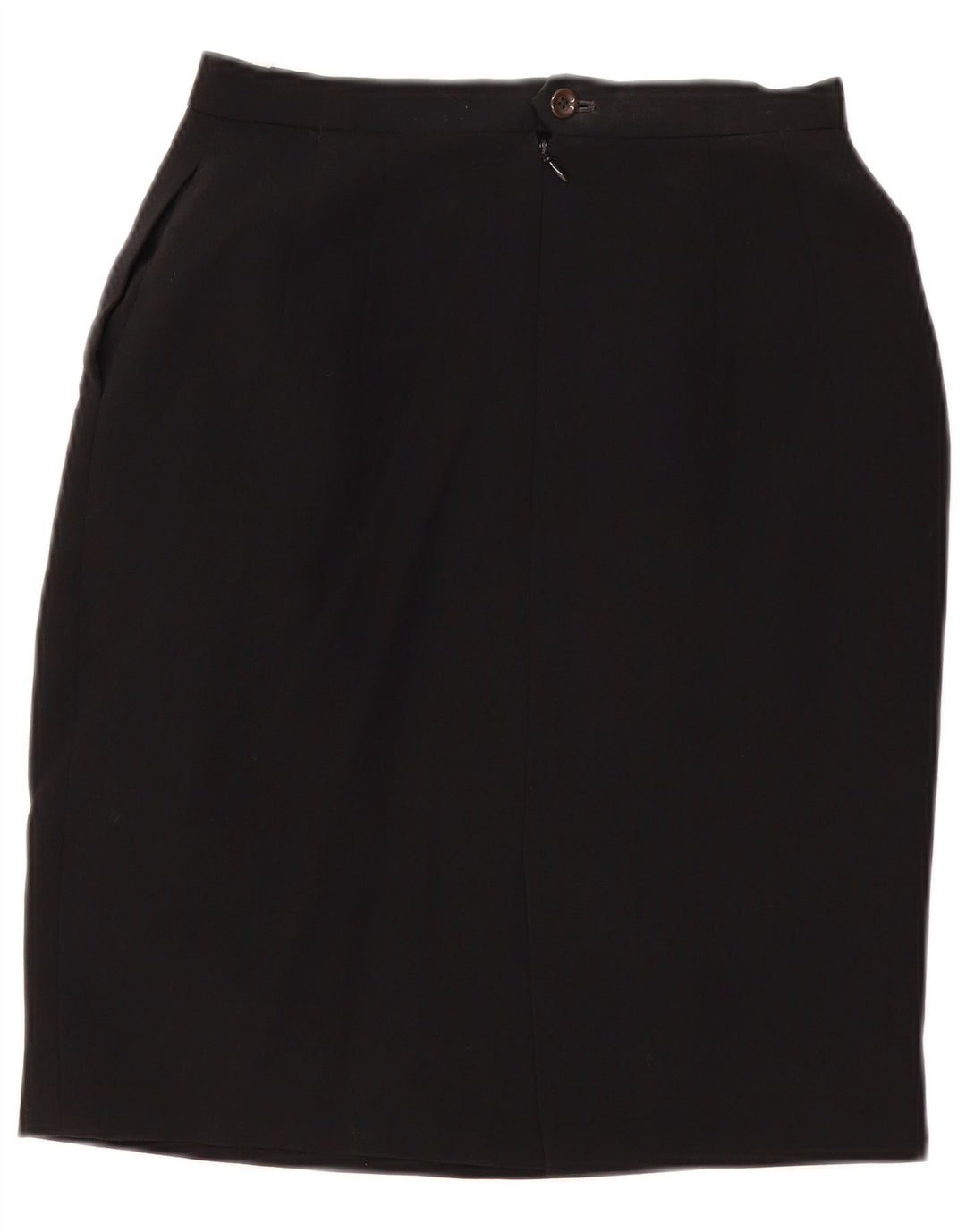 Gonna a tubino vintage da donna W28 media in lana nera