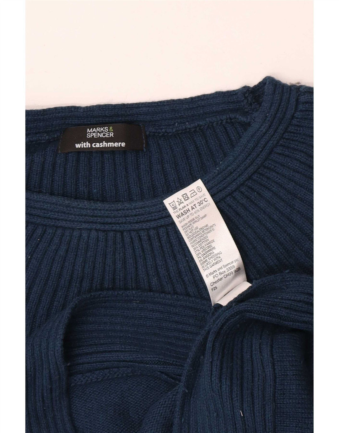 Maglione maglione con scollo a barca da donna Marks & Spencer UK 14 Blu medio