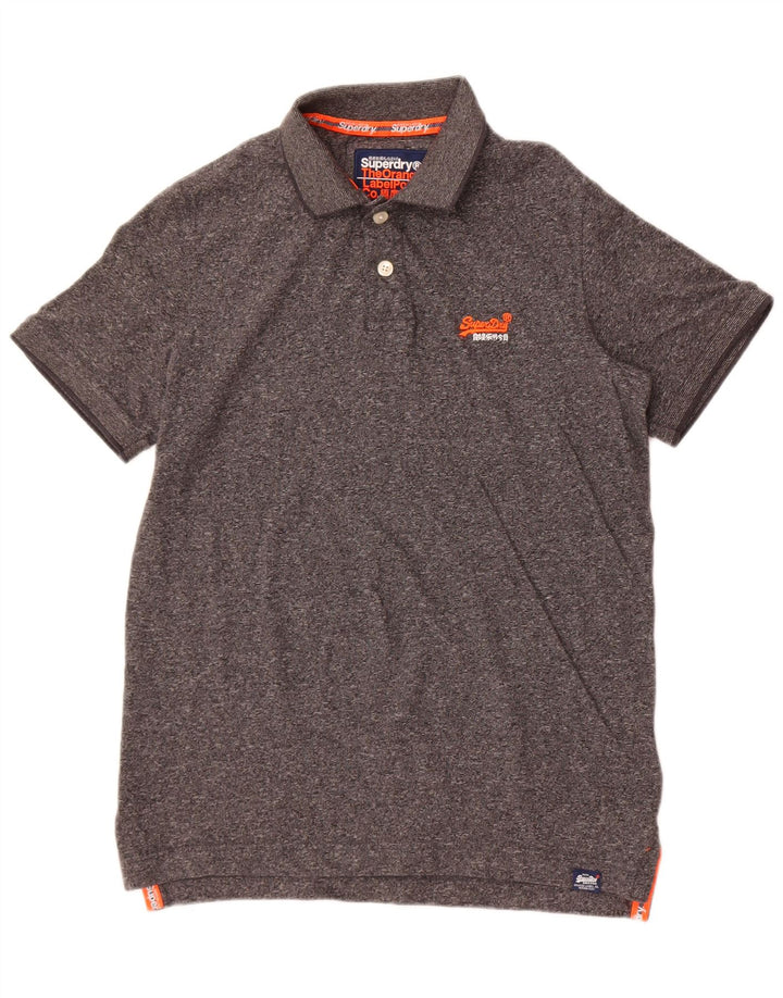 Polo da uomo Superdry Small in cotone chiazzato grigio