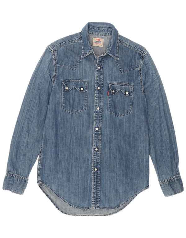 Camicia di jeans da uomo Levi's in cotone blu medio