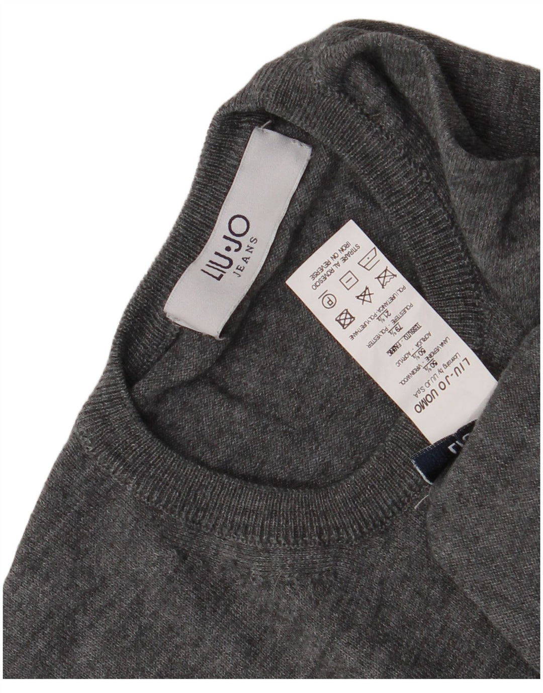 Maglione maglione girocollo da donna Liu Jo UK 10 piccolo grigio lana vergine