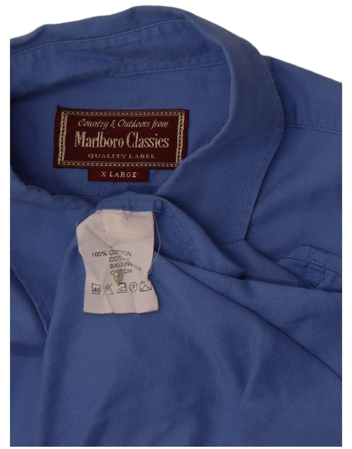 Camicia da uomo Marlboro Classics XL in cotone blu