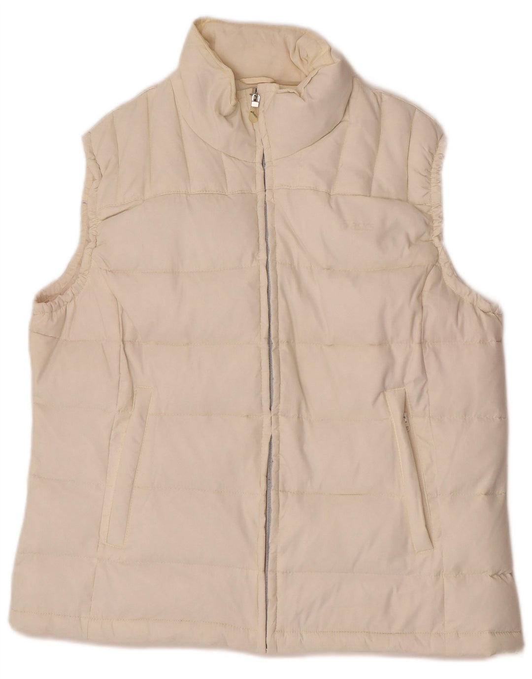 Gilet imbottito da donna Asics UK 18 XL in nylon bianco sporco