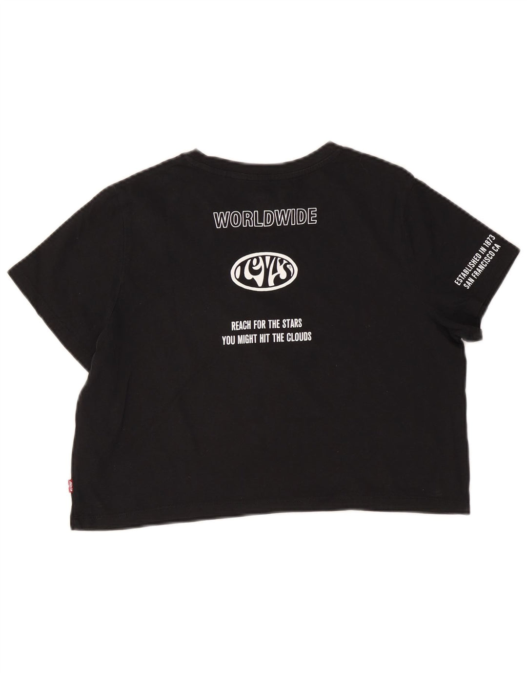 T-shirt grafica corta da donna LEVI'S UK 14 cotone nero medio