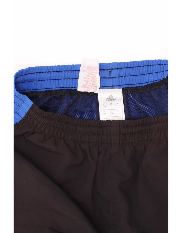 Pantaloncini sportivi Adidas da ragazzo 13-14 anni in poliestere color block nero