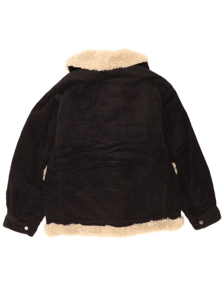 Topshop Giacca da donna oversize in velluto a coste UK 8 Small Black Colourblock