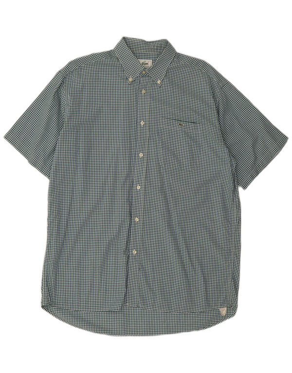Camicia a maniche corte da uomo Lacoste taglia 41 grande cotone a quadretti verde