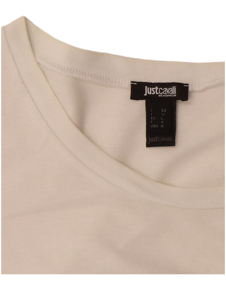 T-shirt grafica da uomo Just Cavalli Top grande in cotone bianco