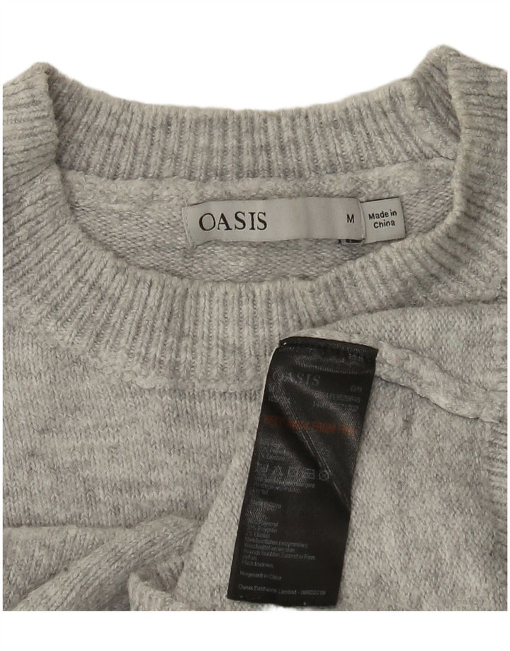 Maglione maglione girocollo da donna OASIS UK 14 Acrilico grigio medio