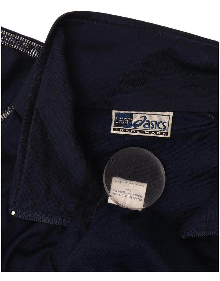 Giacca da ginnastica grafica da uomo Asics XL in poliestere blu navy