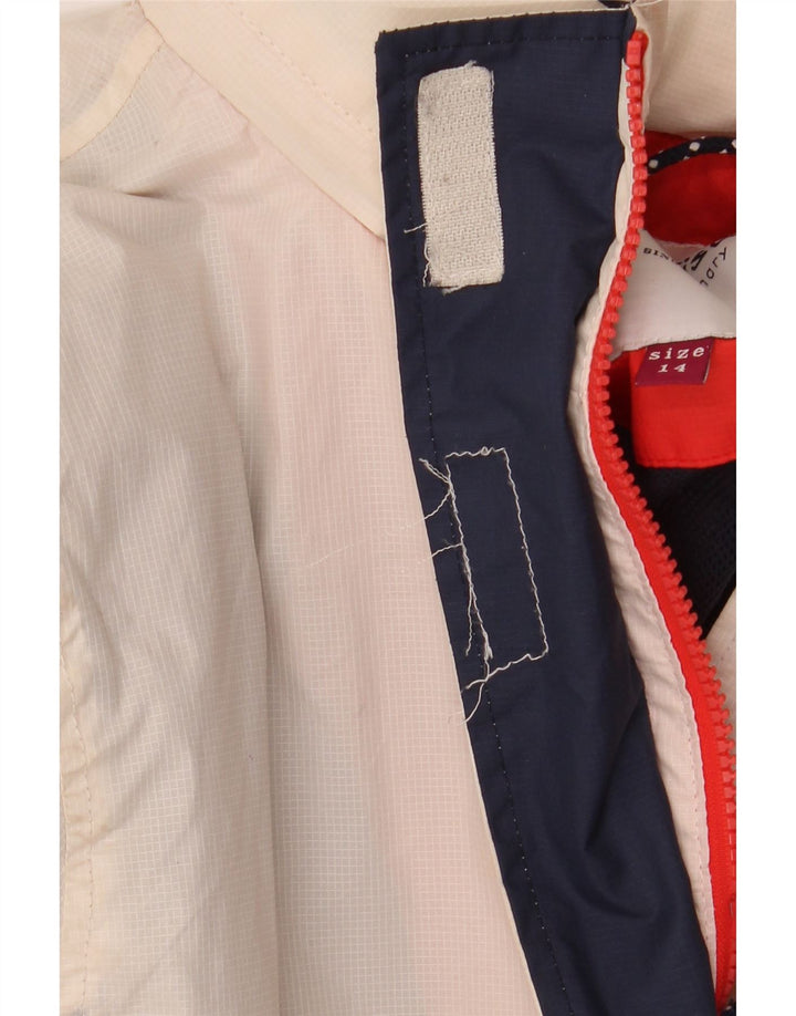 Giacca a vento con cappuccio da donna Weird Fish UK 14 Large White Colourblock