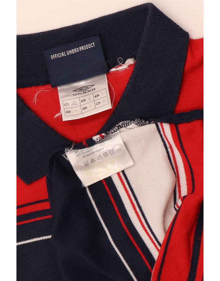 Polo da uomo Umbro UK 35/37 Small Poliestere a righe rosse
