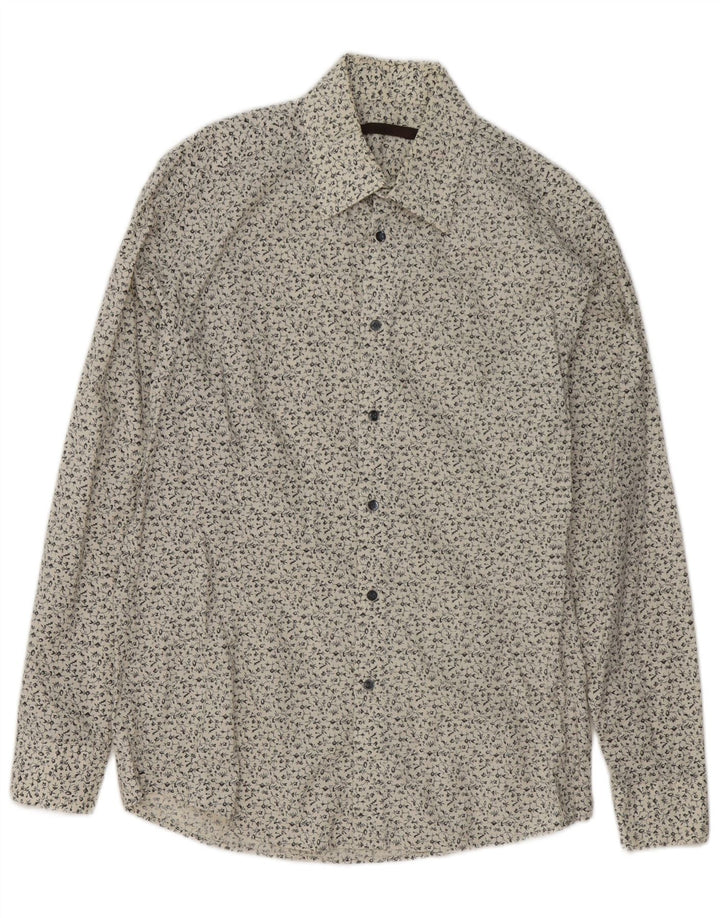 Camicia da uomo Reiss in cotone floreale bianco medio