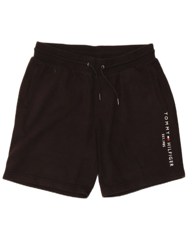 Pantaloncini sportivi grafici da uomo Tommy Hilfiger cotone medio nero