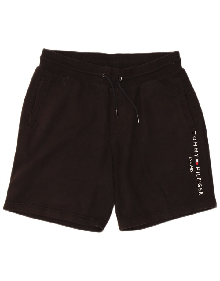 Pantaloncini sportivi grafici da uomo Tommy Hilfiger cotone medio nero