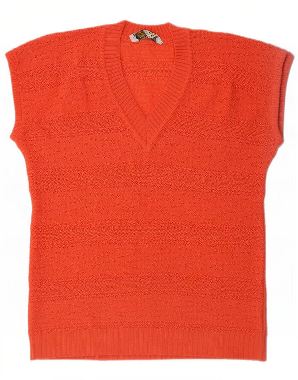 Maglione da donna Wolford a maniche corte con scollo a V US 12 Large Arancione