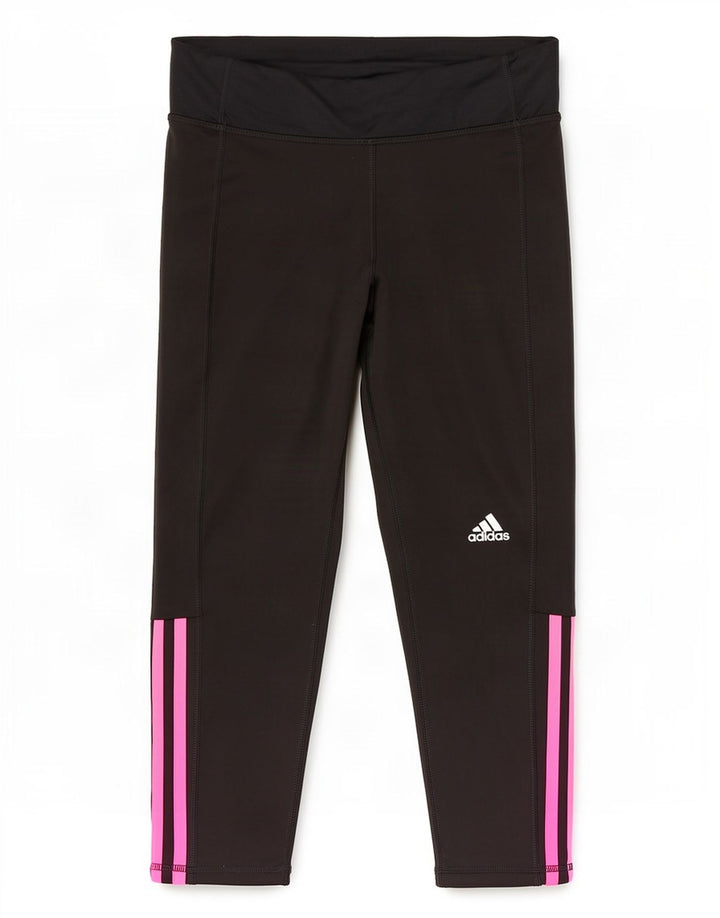 Leggings Capri da donna Adidas UK 8/10 piccolo poliestere nero