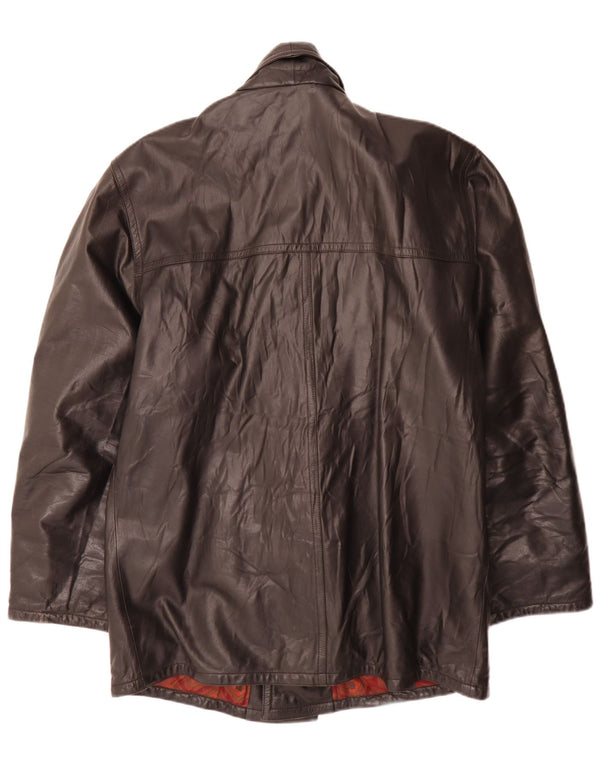 Giacca in pelle vintage da uomo IT 50 grande nera