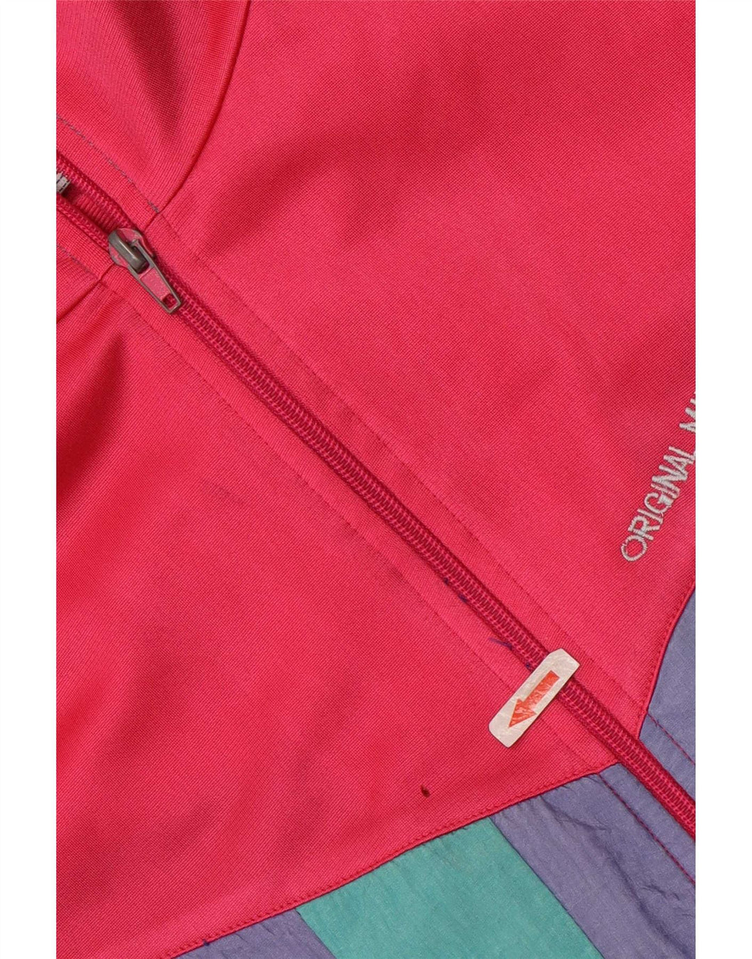 Giacca da ginnastica vintage da uomo XL in poliestere color block multicolore