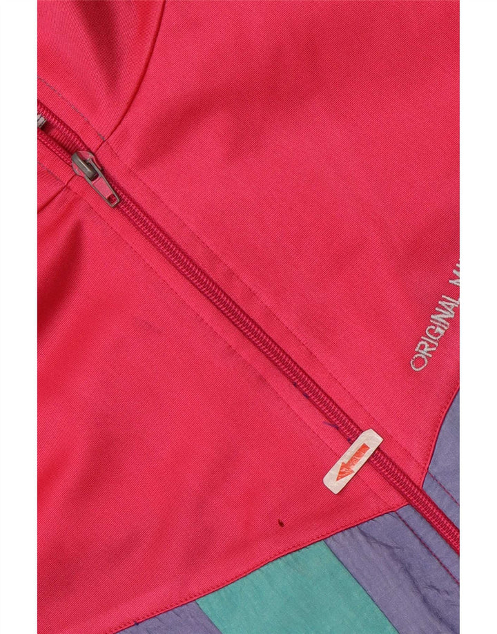 Giacca da ginnastica vintage da uomo XL in poliestere color block multicolore