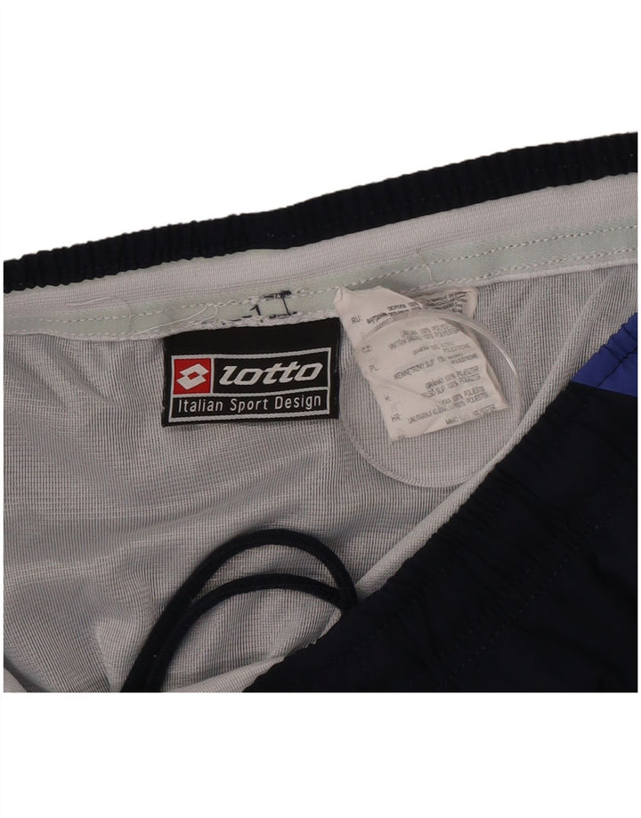 Pantaloncini sportivi da uomo Lotto Large in poliestere color block blu navy