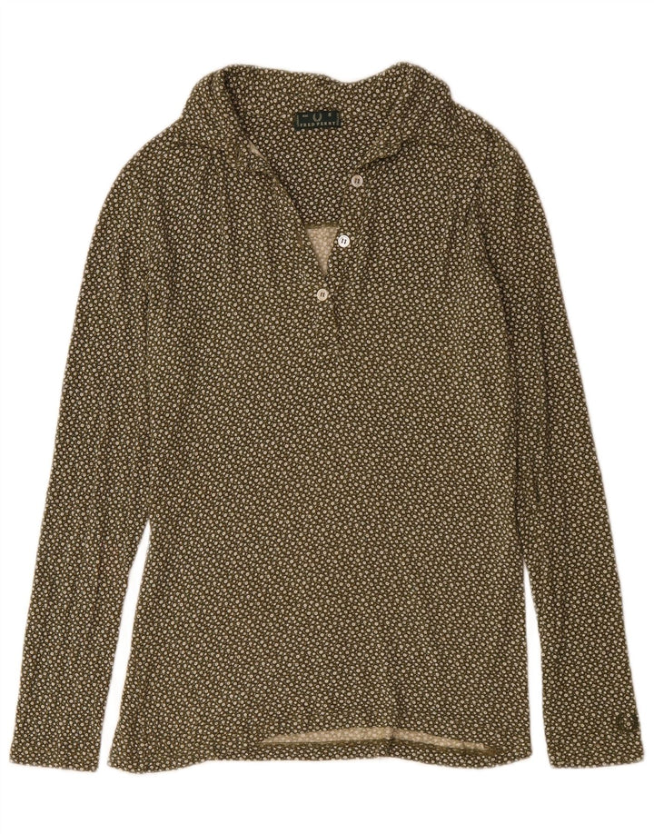 Maglietta pullover da donna Fred Perry UK 10 Small Khaki Floral