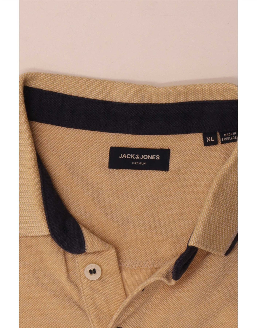 Polo da uomo Jack & Jones XL in cotone beige