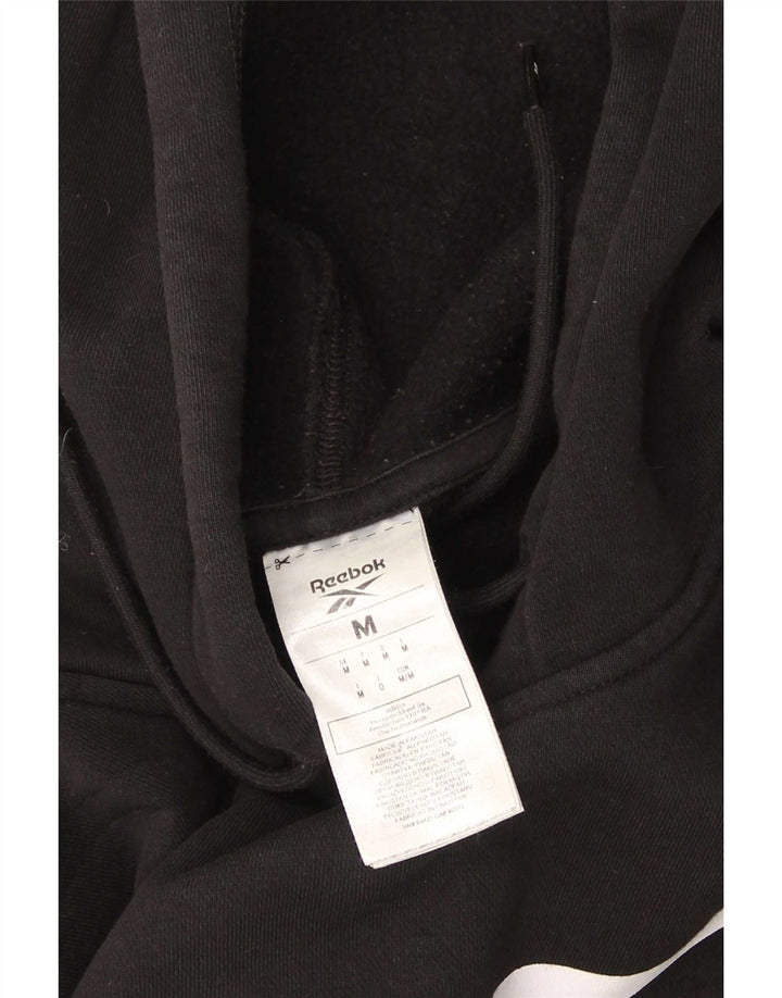 Felpa con cappuccio grafica da uomo Reebok, cotone medio nero