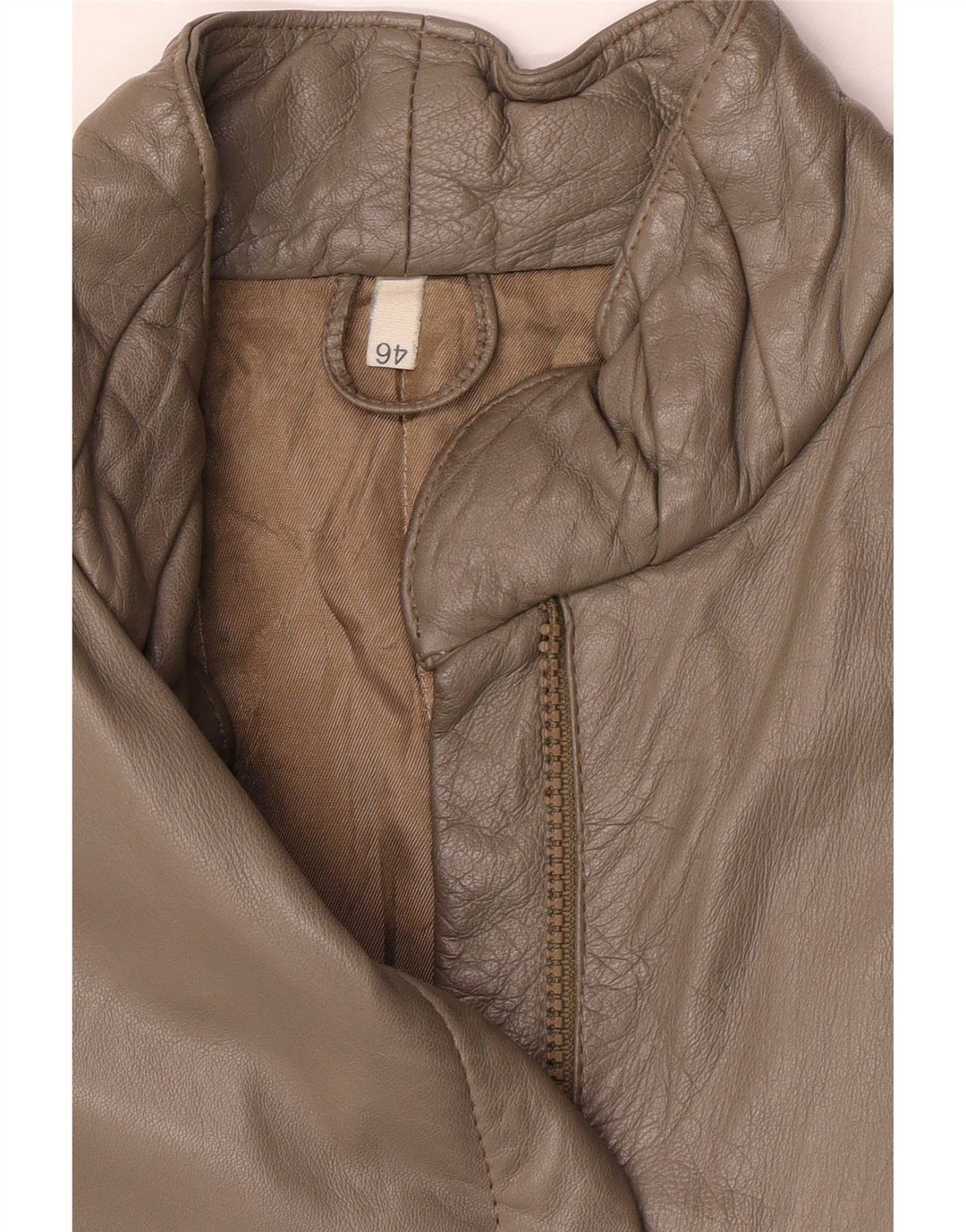 Giacca vintage da donna vestibilità regolare IT 46 grande classica in pelle grigia