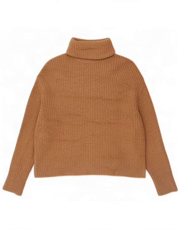 Maglione a collo alto oversize da donna Zara UK 10 piccolo acrilico beige