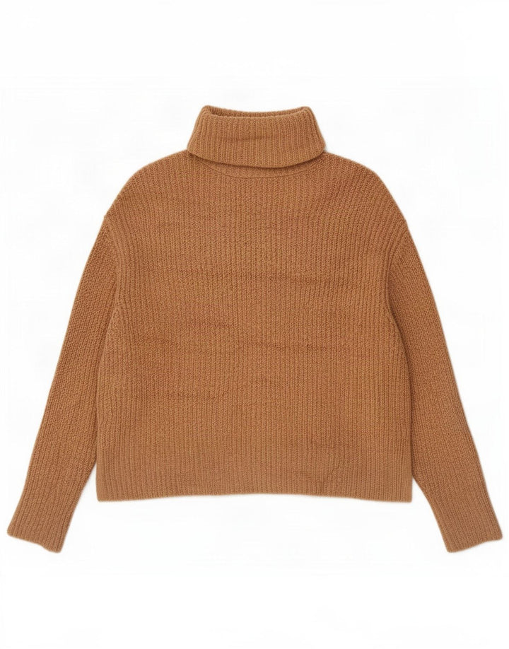 Maglione a collo alto oversize da donna Zara UK 10 piccolo acrilico beige