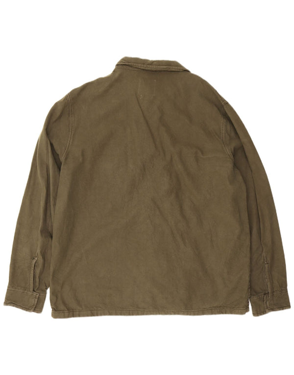 Giacca utility da uomo con vestibilità regolare Zara UK 42 XL Khaki Cotton Army