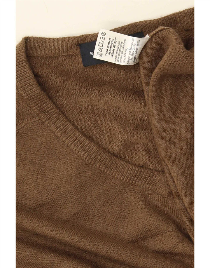 Maglione da uomo con scollo a V blu Harbour Marks & Spencer marrone medio
