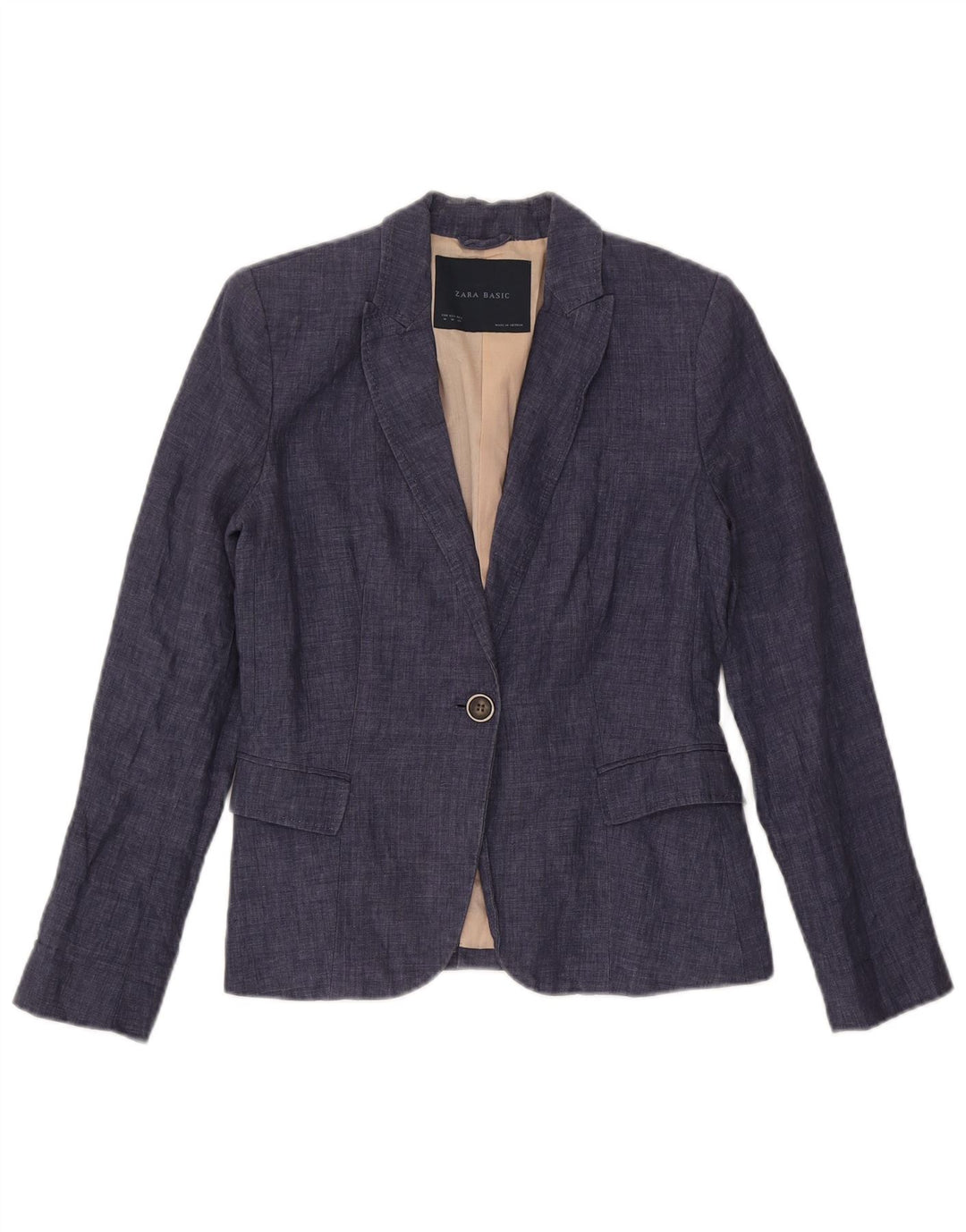 Giacca blazer da donna a 1 bottone Zara UK 12 blu navy medio