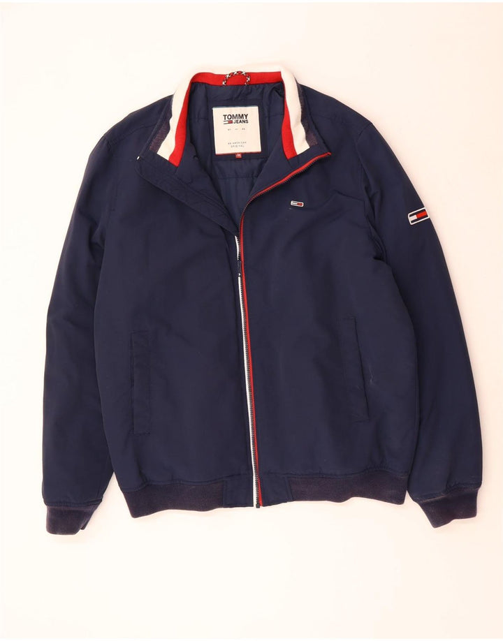 TOMMY HILFIGER Mens Bomber Jacket UK 42 XL Navy Blue Polyamide