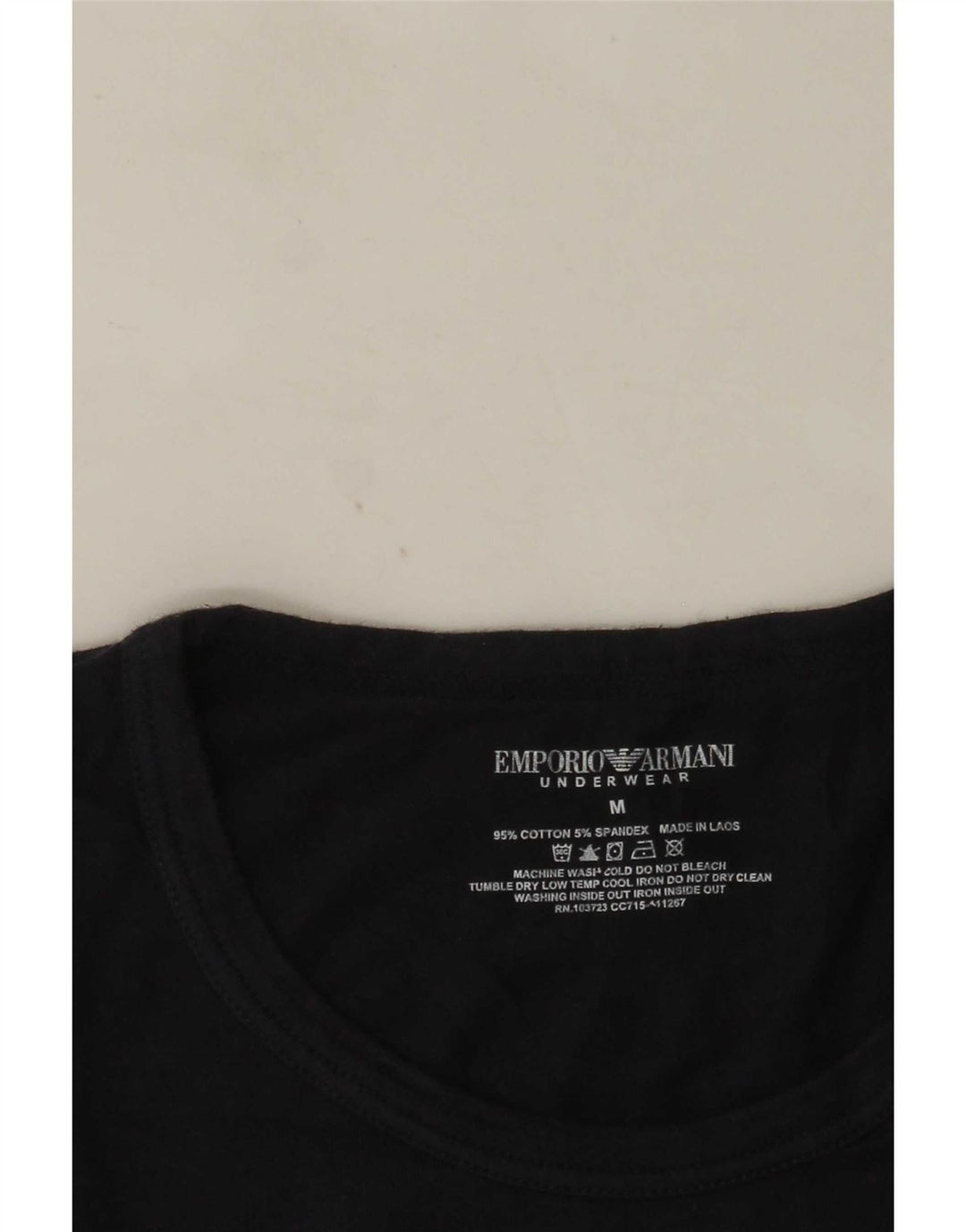 T-shirt grafica da uomo Emporio Armani Top medio blu navy
