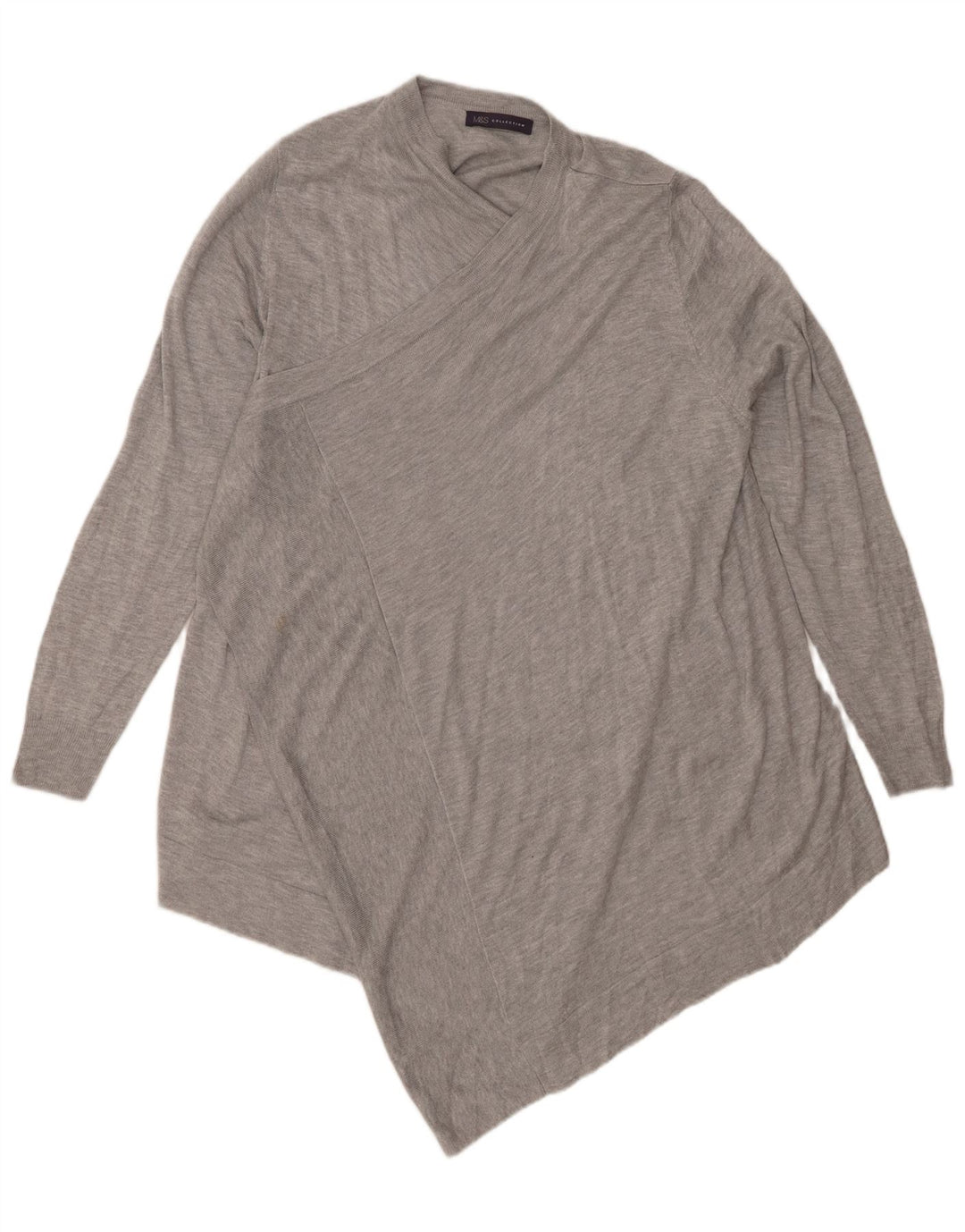 Maglione asimmetrico con scollo a V da donna Marks & Spencer UK 14 Grigio medio