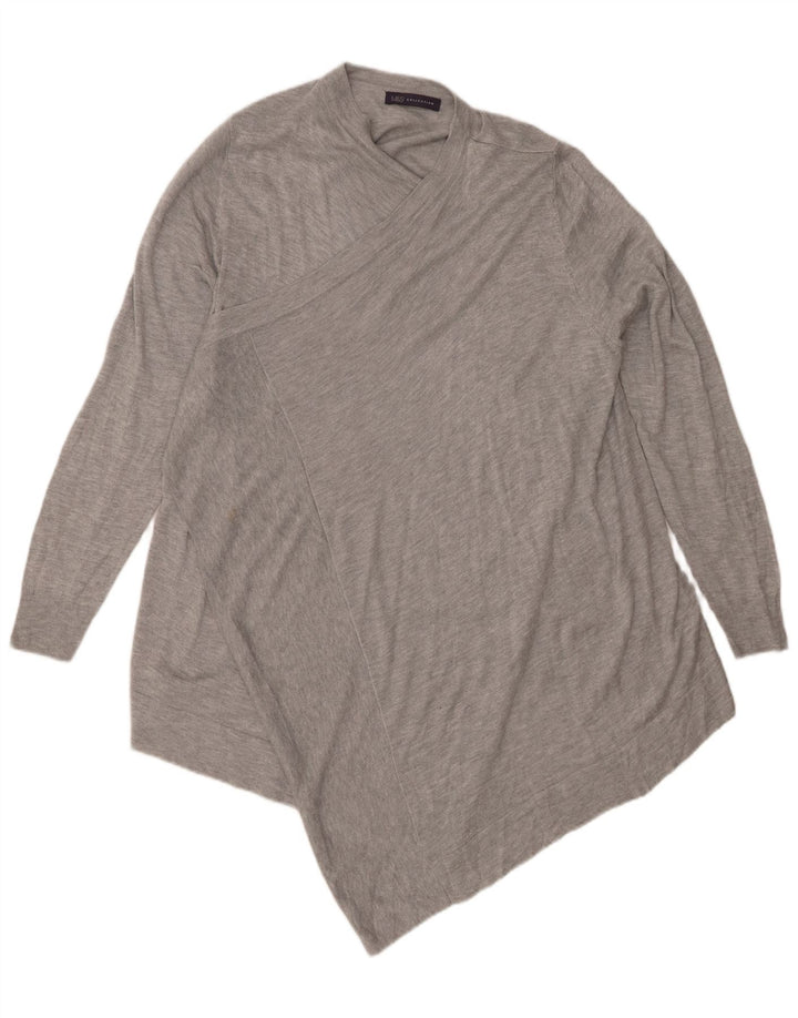 Maglione asimmetrico con scollo a V da donna Marks & Spencer UK 14 Grigio medio