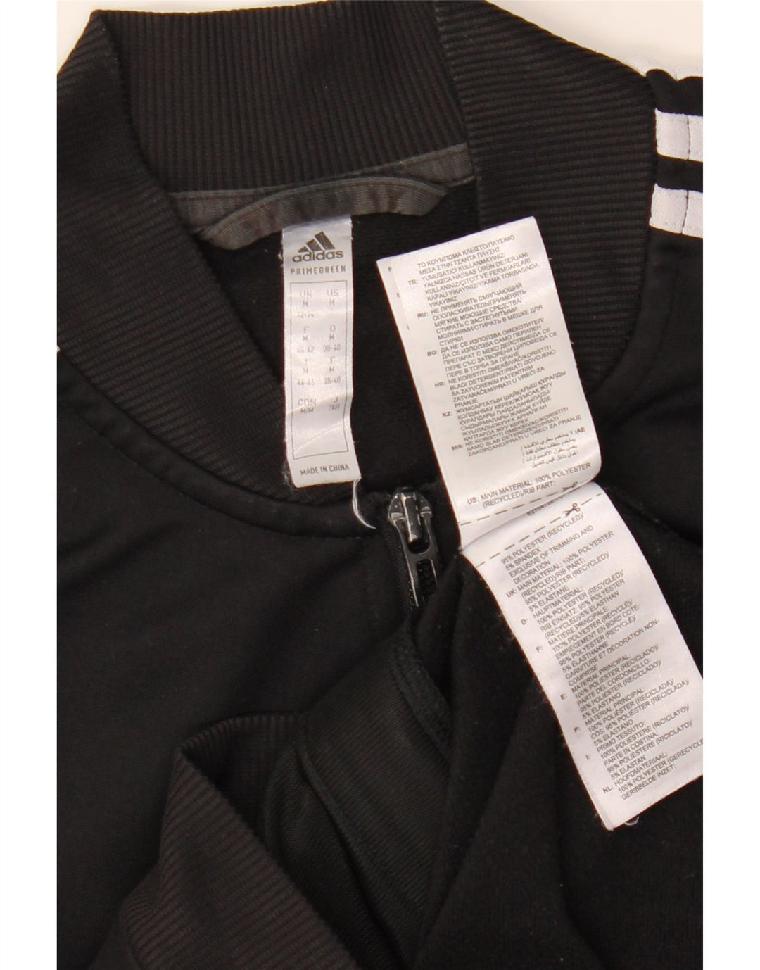 Giacca da tuta da donna ADIDAS UK 12/14 poliestere nero medio