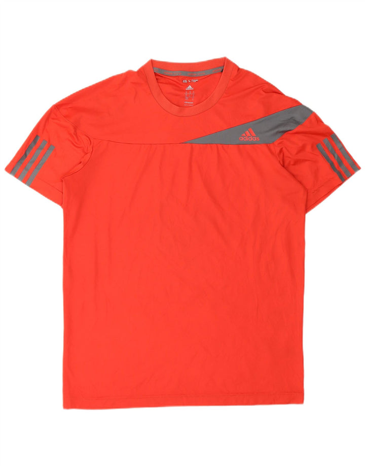 T-shirt Adidas Climacool da uomo Top in poliestere color block rosso medio