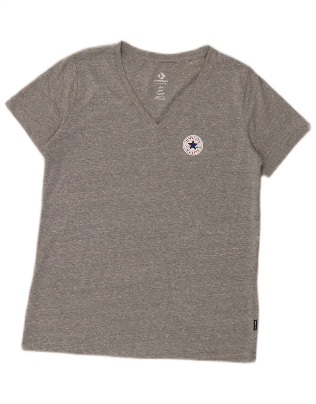 T-shirt Converse da donna dalla vestibilità classica, taglia UK 10, piccola, grigia chiazzata