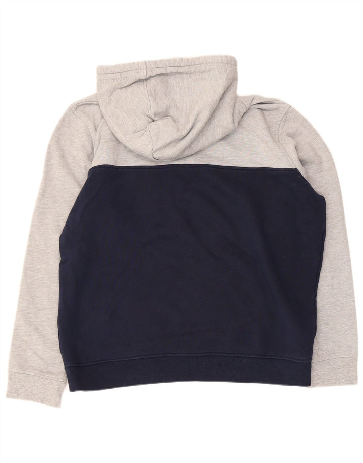 Felpa con cappuccio da uomo con collo e bottoni Fat Face, cotone color block grigio medio