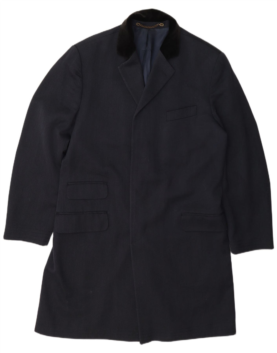 Cappotto vintage da uomo UK 42 XL in lana blu navy