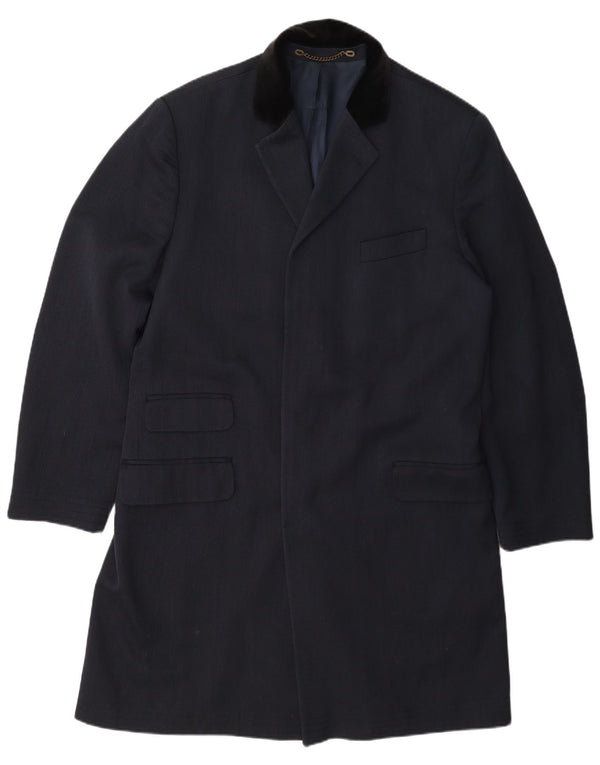 Cappotto vintage da uomo UK 42 XL in lana blu navy